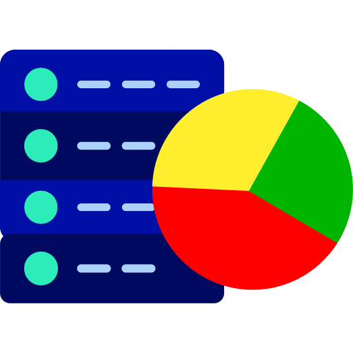 servidor con una grafica de pastel al lado