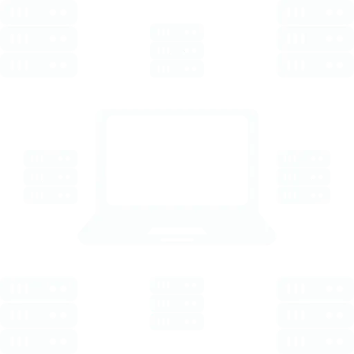 computadora con servidores alrededor